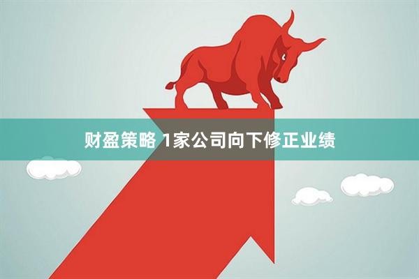 财盈策略 1家公司向下修正业绩