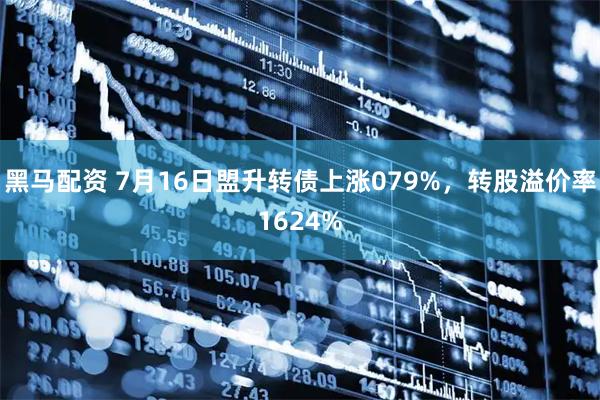 黑马配资 7月16日盟升转债上涨079%，转股溢价率1624%